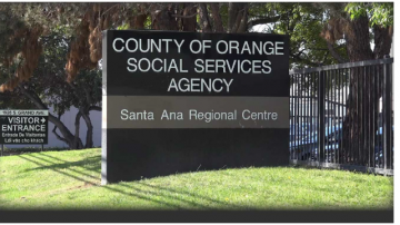 County of Orange Social Services Agency - Santa Ana Regional Centre sign